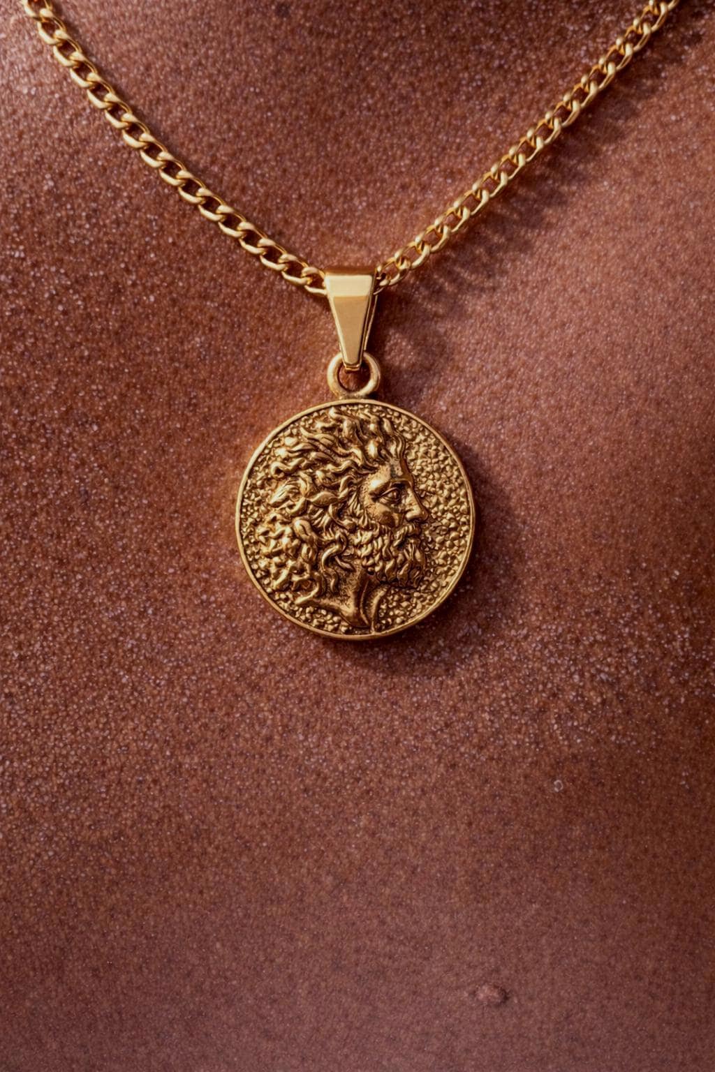Saint George and the Dragon 18k Gold Pendant Necklace for Men