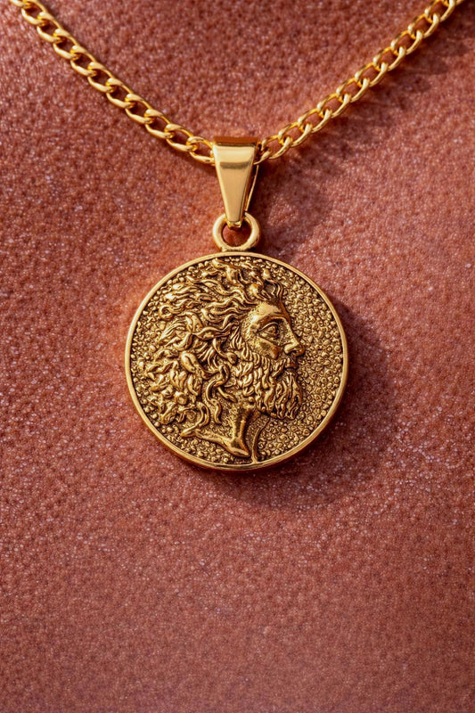 Saint George and the Dragon 18k Gold Pendant Necklace for Men