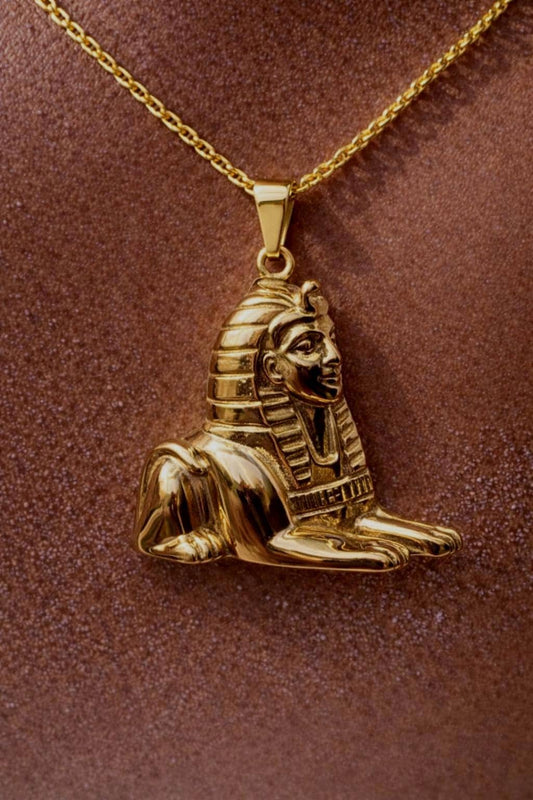 Egyptian Sphinx pendant Gold Pendant Necklace for Men