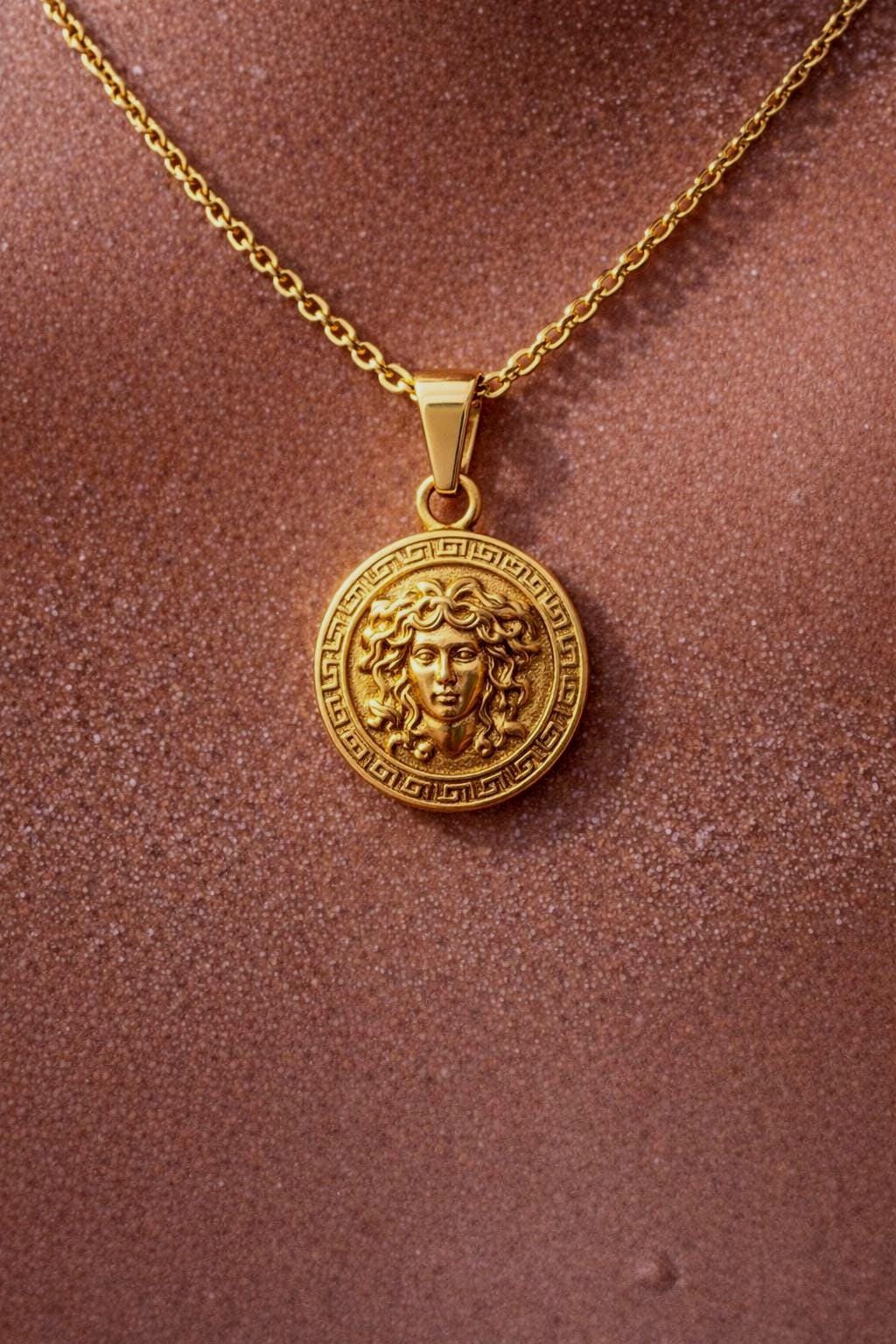 Medusa pendant Gold Pendant Necklace