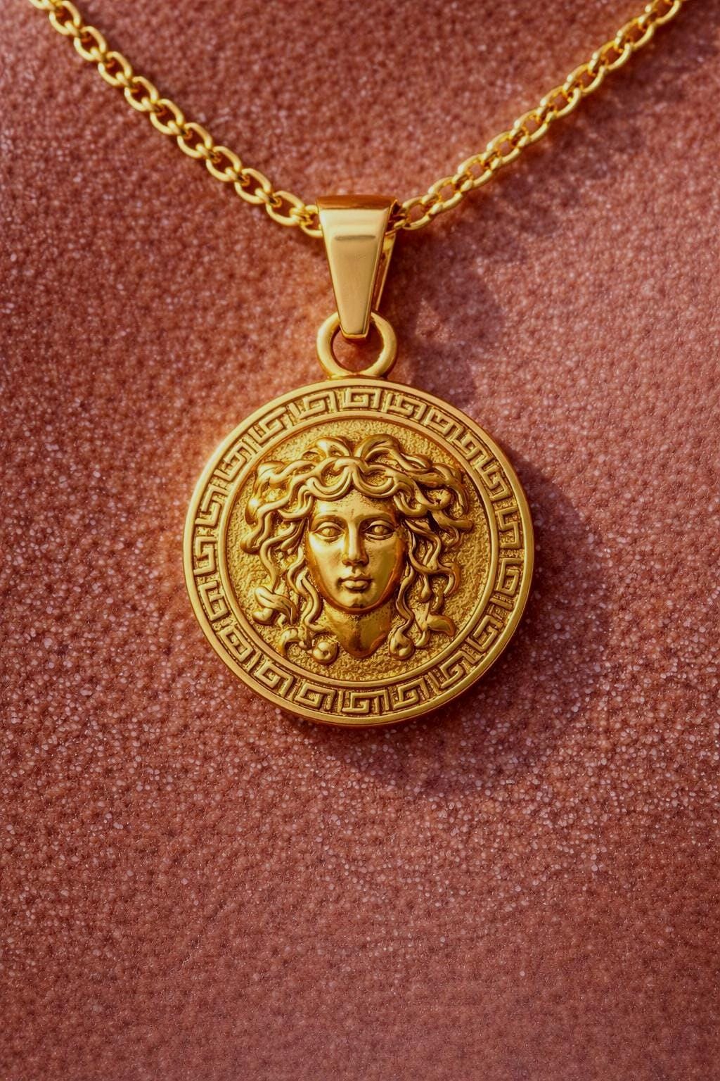 Medusa pendant Gold Pendant Necklace